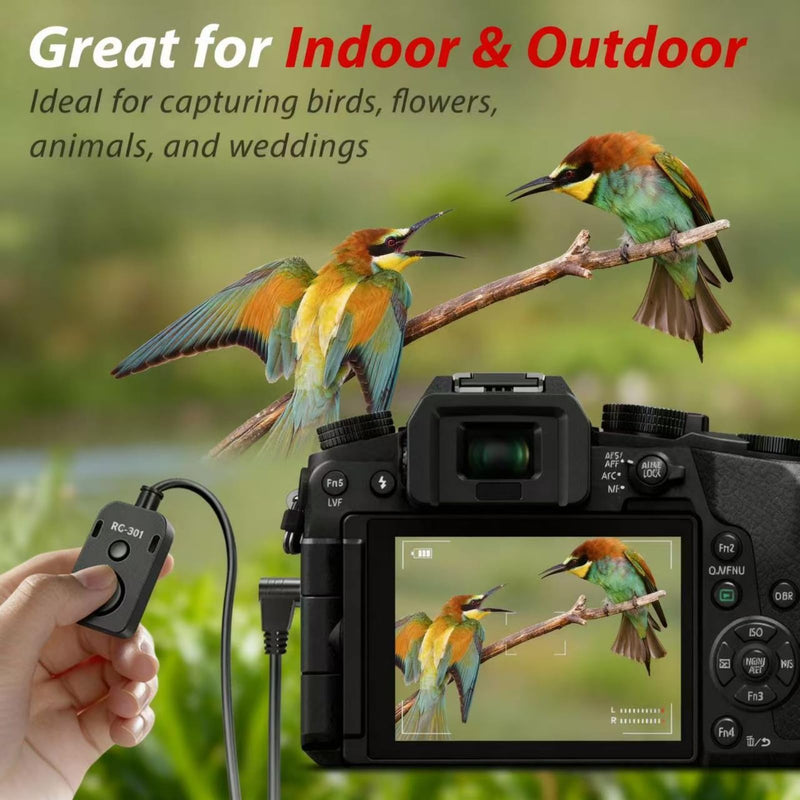Shutter Release Cable Compatible for Canon Cameras Replaces RS-80N3 R5C、R5、1DX Mark II、1Ds II、1Ds III、5D、5D Mark II、5D Mark III、5D Mark IV、5DS、5DSR、6D、6D Mark II、7D、7D Mark II Remote Shutter Switch