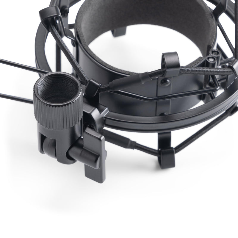 On-Stage MY430 Shock Mount for Studio Mics (55–60 mm) (Elastic Suspension Mount for Large-Diaphragm Condenser Microphones, Adjustable, Vibration Isolation, Steel Adapter, 5/8"-27 Threading, Black)