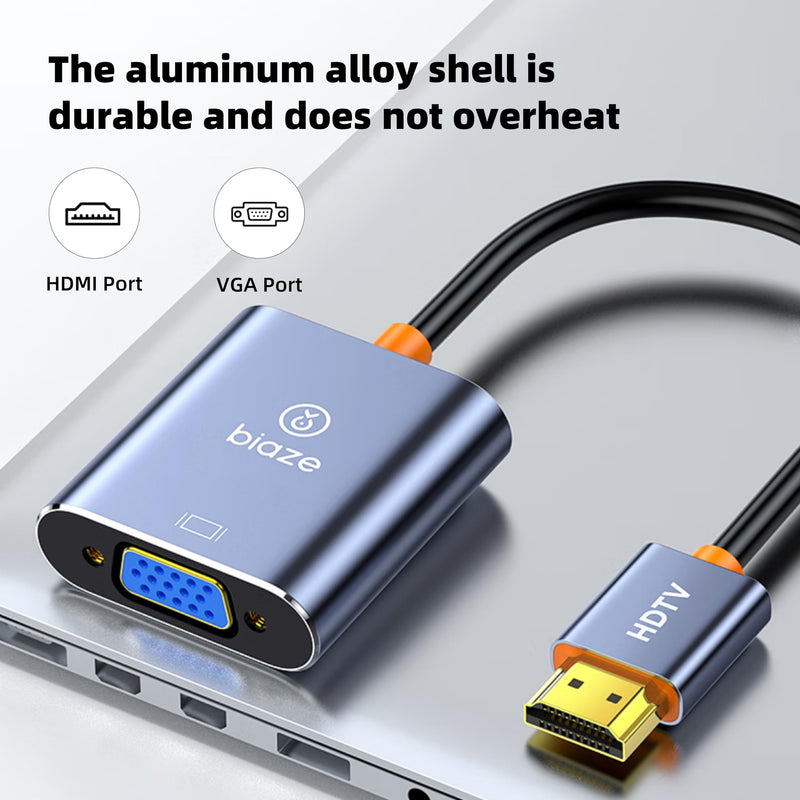 HDMI to VGA Adapter(10pack),1080P HDMI Male to VGA Female Adapter | Plug & Play, No Driver, Gold-Plated, for Monitor, PC, Laptop, TV Box, Xbox 10