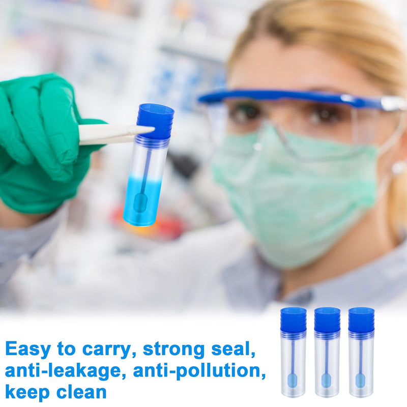Pack of 50 Dog Faecal Sample Tubes 15 ml Chair Sample Tube with Spoon and Label Sticker Good Sealing Chair Sample Collection Aid for Pets for Testing