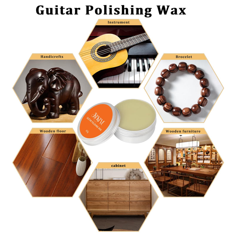 Guitar Cleaning Kit – 8-Pack Complete Care Set with Innovative Sponge Applicator | Guitar Cleaner, Lemon Oil(fretboard oil), Polish Wax, String Cleaner, Winder, Brush & Microfiber Cloth Sponge Tip