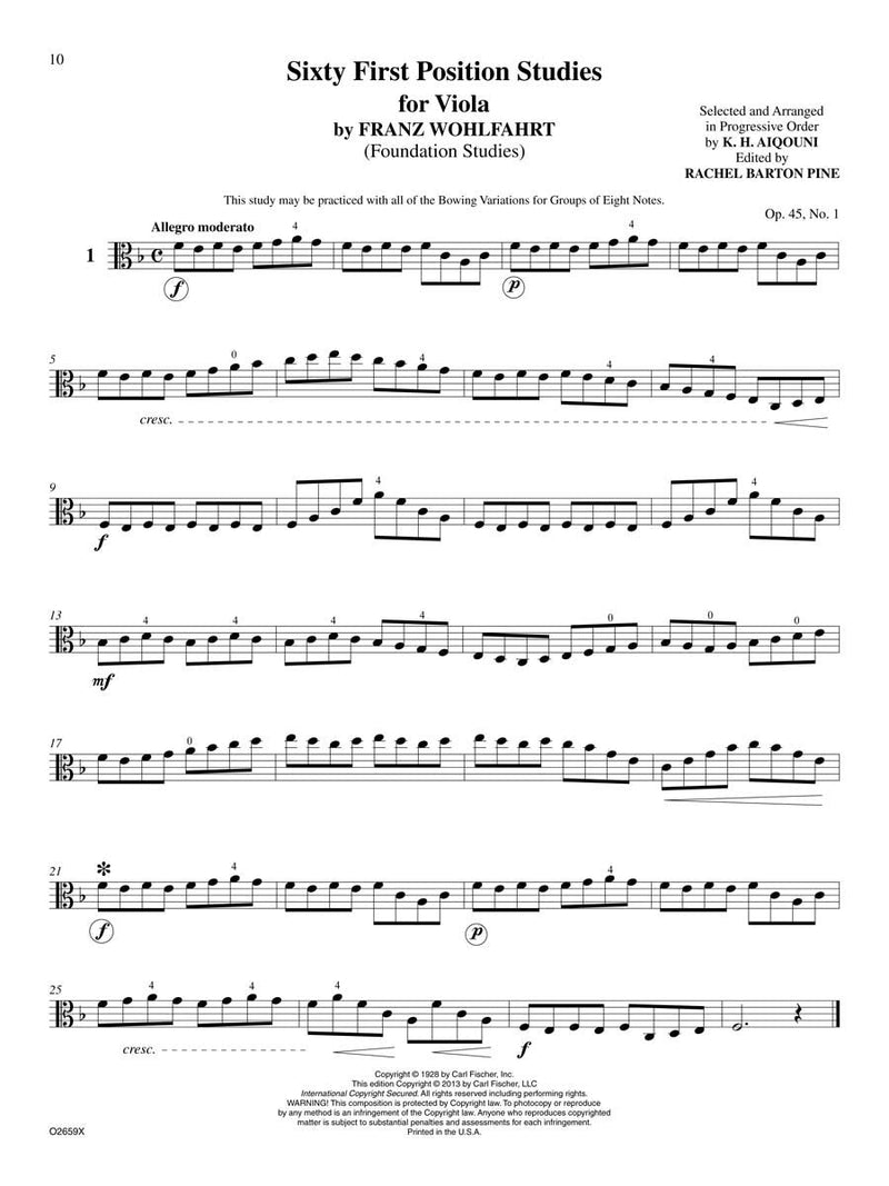 O2659X - Foundation Studies for the Viola - Book 1: 60 First Position Studies (from Op. 45, 54, 74) - Book & DVD
