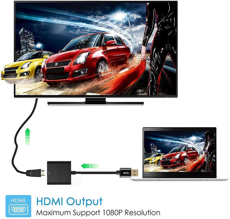 USB to VGA Adapter, USB3.0/2.0 to VGA Adapter Multi-Display Video Converter Full HD 1080P External Video Card Multi Monitor Adapter, Desktop, Laptop, HDTV, Monitor, Projector (Windows 11/10/8.1/8/7)