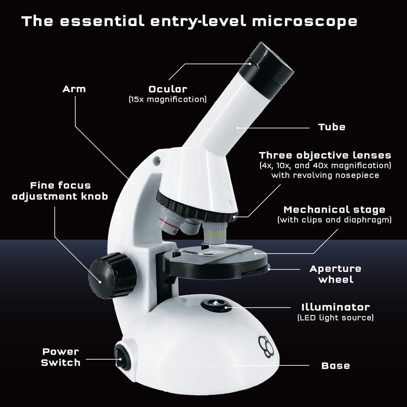 [AUSTRALIA] - The Thames & Kosmos Microscope Essential STEM Tool with Smartphone Adapter to Capture & View Microscopic Images, Entry-Level Student Science Device, 60x to 600x Magnification & 45 Accessories 
