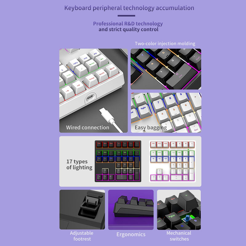 XUMIUZIY Number Pad, Mechanical Numeric Keypad with RGB Backlit, Hotswap Blue Switches, PBT Keycaps, 34 Keys USB Wired Numpad for Laptop, Computer, PC (White) White