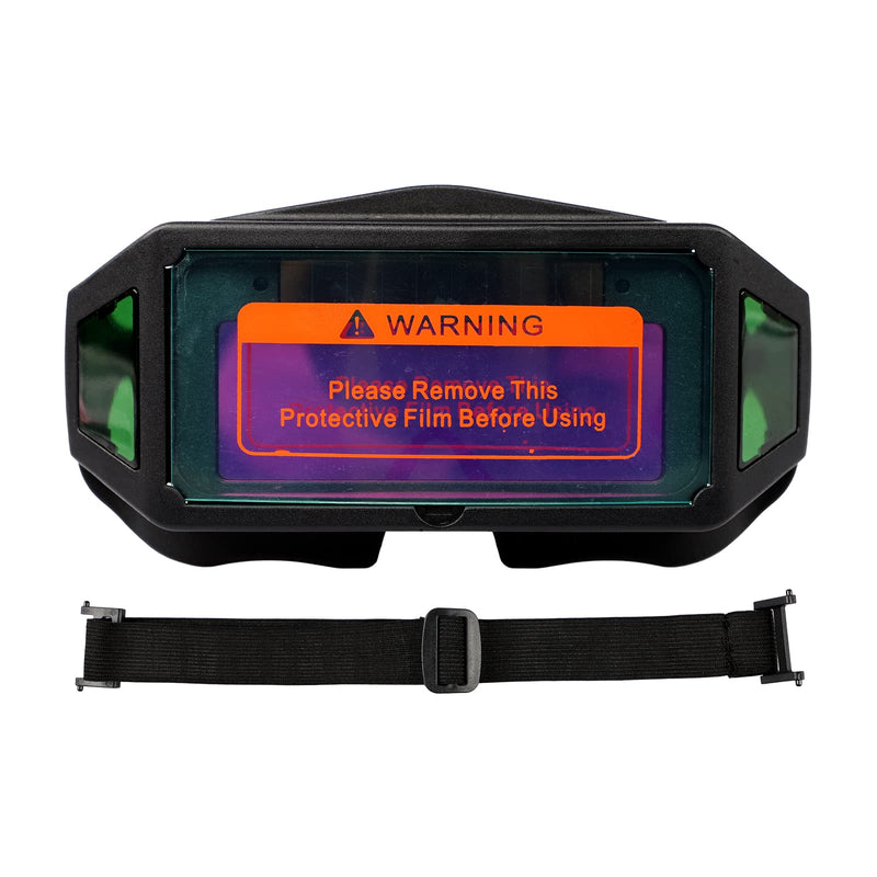 Holiberty Panoramic View Welding Glasses Solar Powered Auto Darkening Welding Lens Safety Eye Protection Goggles Weld Tool Black
