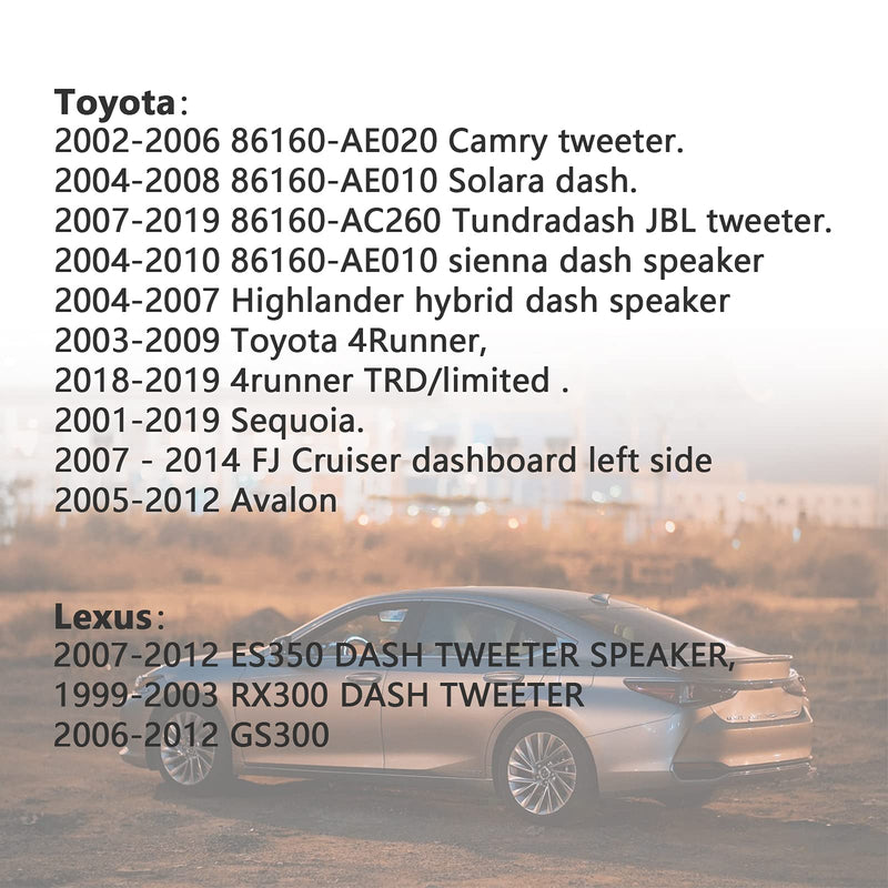 RED WOLF Car Dash Tweeter Speaker Wiring Harness JBL Only for Select Toyota Tundra 2007-2019, Sequoia 2001-2019, Sienna 2004-2010 Vehicles Speaker Wire Connector 2PCS