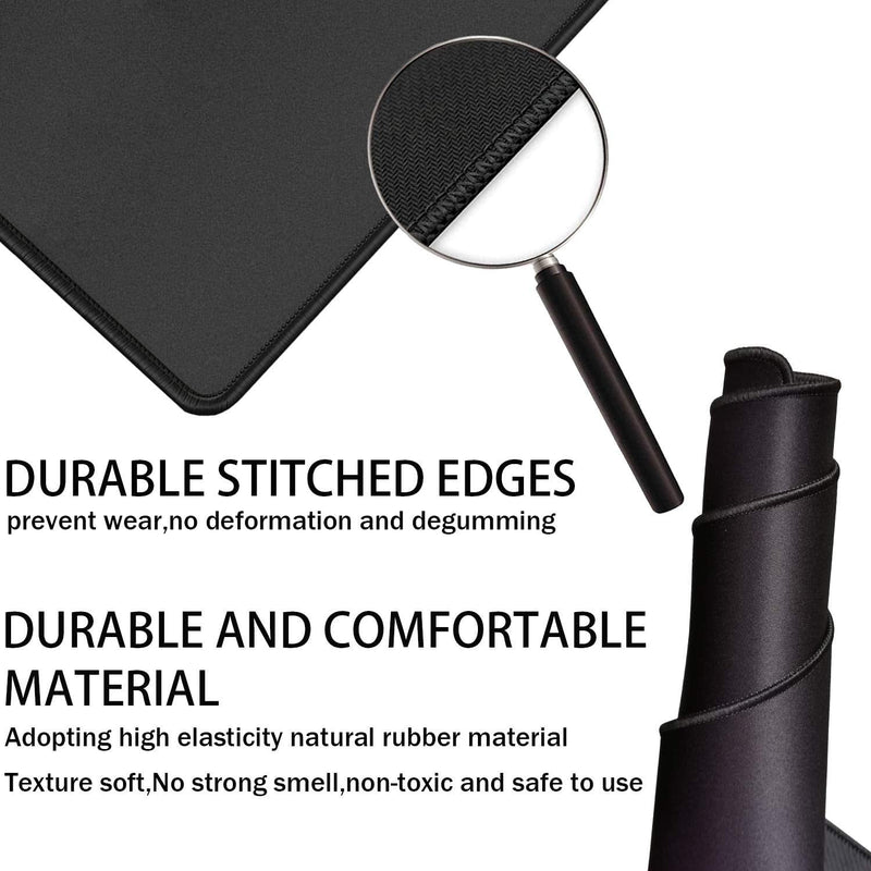 Large Mouse Pad, Gaming Mouse Pad, TEDNETGO Waterproof XL Extended Extra Large Mouse Pad with Stitched Edge, Non-Slip Large Ergonomic Mouse Pad Desk Mat for Computer Laptop, 31.5"x15.7" x 0.12", Black