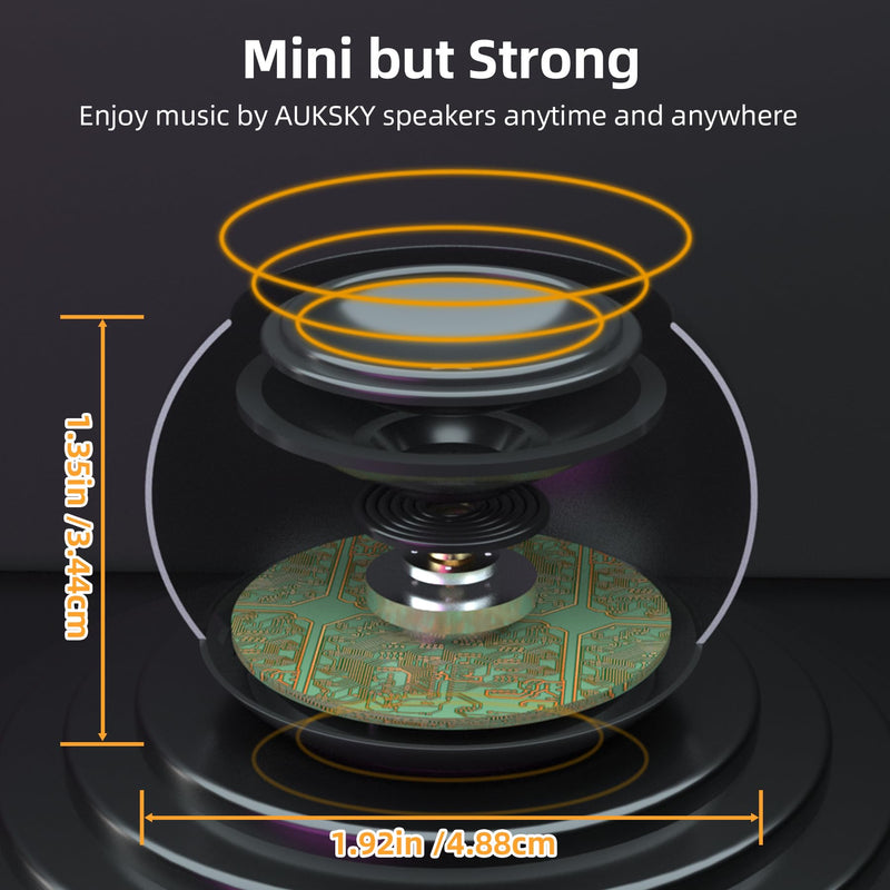 [AUSTRALIA] - 2Pack Portable Mini Speaker, Bluetooth Tiny Speaker,Wireless Micro Speaker for Phone/PC/Tablet, Rechargeable Battery, Built-in Microphone, Cute Mini Speaker with Strap to Carry, Black 