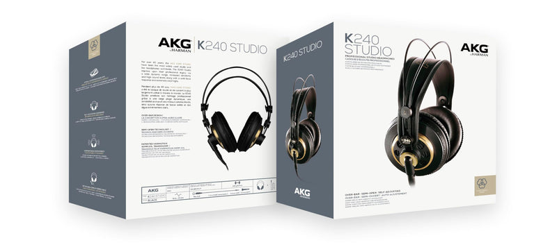 AKG K240STUDIO Semi-Open Studio Headphones | XXL transducers with Varimotion diaphragms and 55 Ohm impedance for mixing, mastering and playback Over Ear Headphones