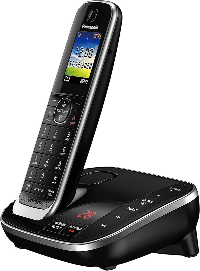 Panasonic Cordless Phone System, Expandable Home Phone with Call Blocking, Bilingual Caller ID and High-Contrast Display, 1 Handset - KX-TGD610B (Black)