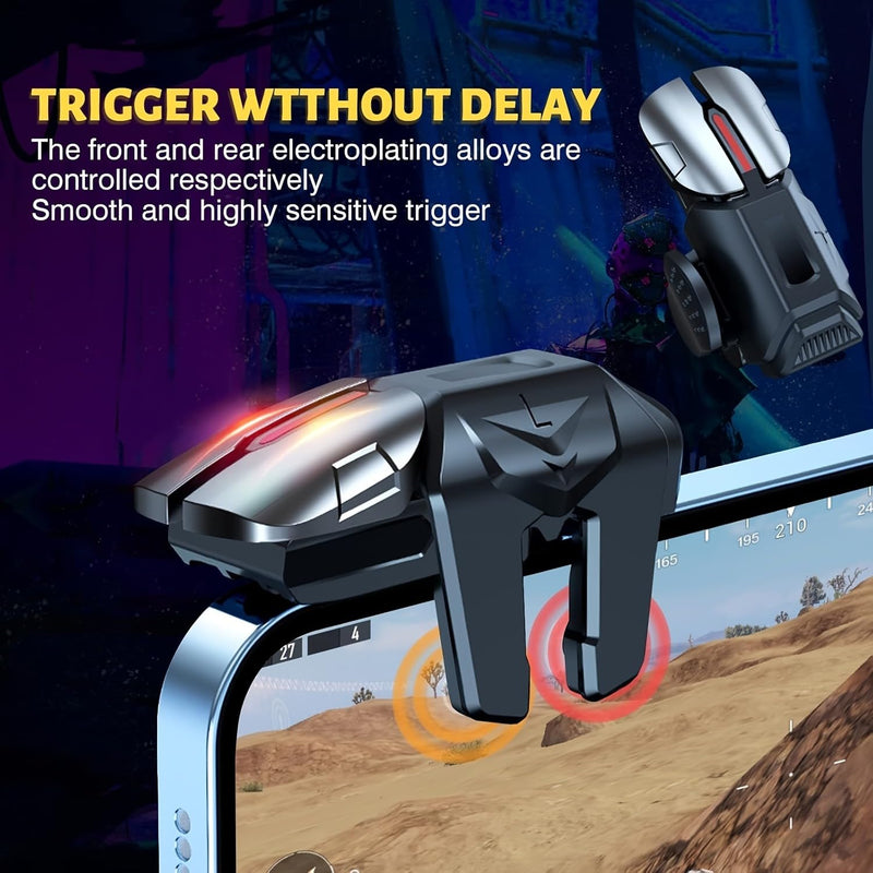 6 Finger Shooting Trigger Controller Sensitive Target Buttons Ergonomic Gamepad, Anti-Slip Anti-Sweat Gaming Finger Sleeves 1/3/6 Pairs for Smartphone FPS Shooting Battle Games Black + 3 Pairs