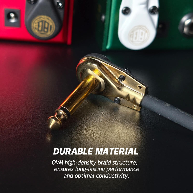 1.6ft ME.Face Pedal Cable, 1/4 Inch Angle/Angle Performance Guitar Effect Pedal Cable, Guitar Patch Cables (ME.Face Black) 1.6ft