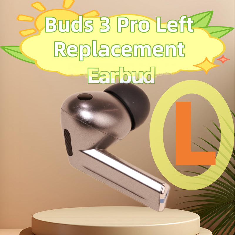 OEM Single Left Ear Replacement Earbud for Samsung Galaxy Buds 3 Pro SM-R630, Compatible Genuine Left Side Only, Original Used Buds3Pro, One R Buds Pro 3, Silver, True Wireless Bluetooth, AI Chip Left for Galaxy Buds 3 Pro