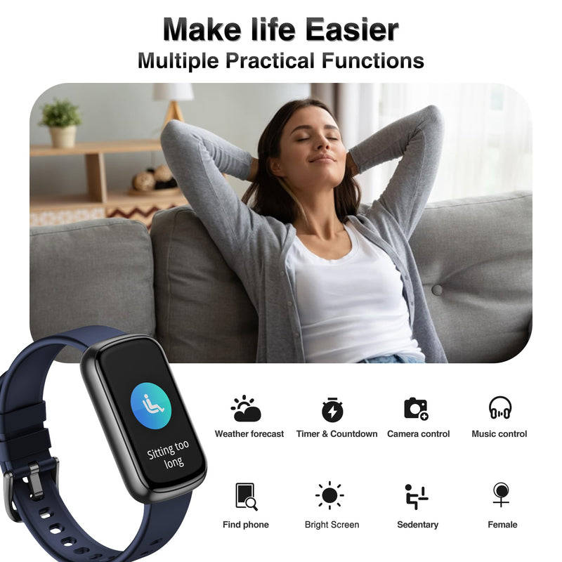 Fitness Tracker, Smart Watches for Women Men with 24/7 Heart Rate/Blood Pressure/Blood Oxygen Monitor, Sleep Tracker, Calories&Step Counter, IP68 Waterproof Health Activity Trackers for Android&iPhone