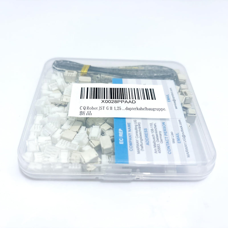 JST GH 1.25 mm Pitch 3-Pin Electronic Computer Connector IC Male Plugs, Female Sockets Housing and T-Shaped Crimp Terminal Kit. 80 Sets/400 Pieces Wire-to-Board Adapter Cable Assembly.