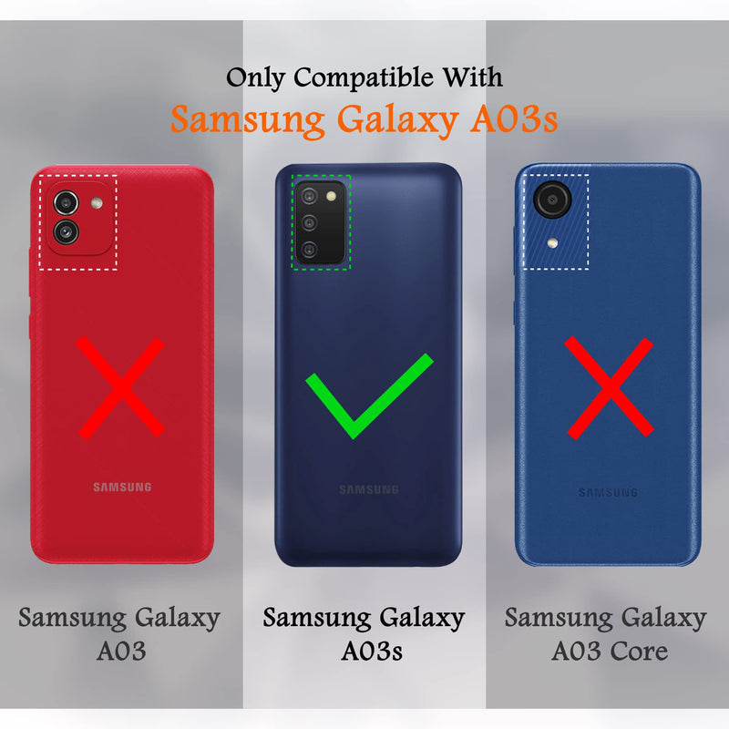 [AUSTRALIA] - Compatible with Samsung Galaxy A03s Case, with Belt Clip Holster Heavy Duty Rugged Shockproof Full Body Protection Kickstand Cover for Samsung Galaxy A03s Phone (Black) Black 