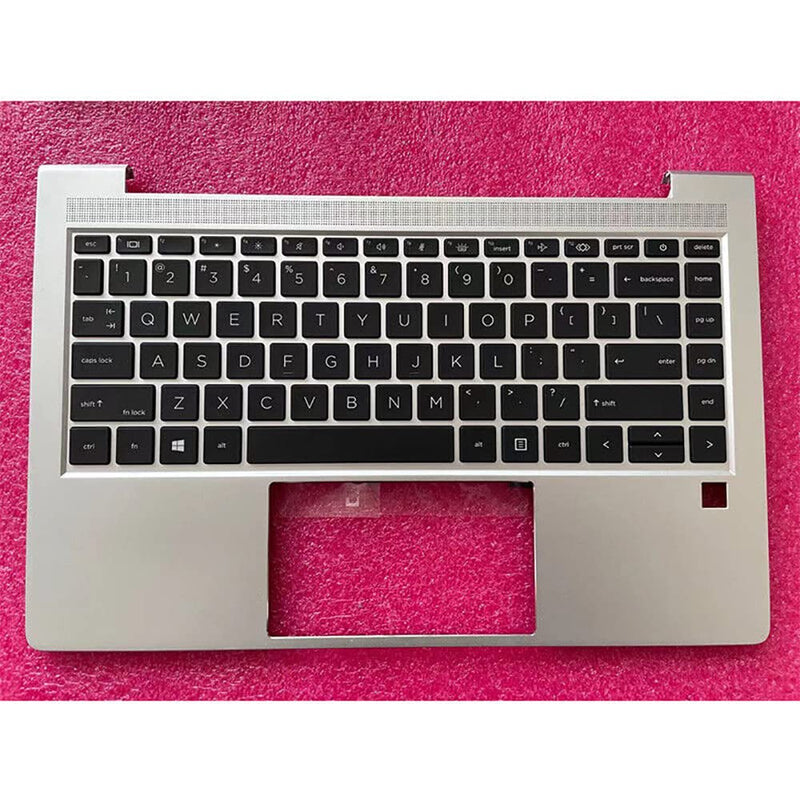 Replacement Laptop Upper Case Palmrest Backlit Keyboard Touchpad Assembly Part for HP ProBook 440 G8 445 G8 PB 440 445 G8 M23769-001 Silver