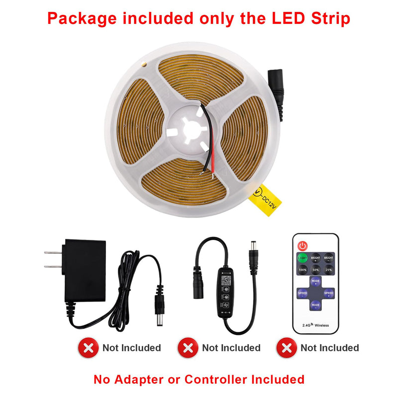 [AUSTRALIA] - COB LED Strip Lights DC 12V LED Lights Flexible Super Bright LED Strips, 9W/m 2x16.4FT Cool White 6500K CRI 90+,480LEDs/m High Density Uniform Light for Home Room Decor 2Pack Cool White 6500K DC12V 