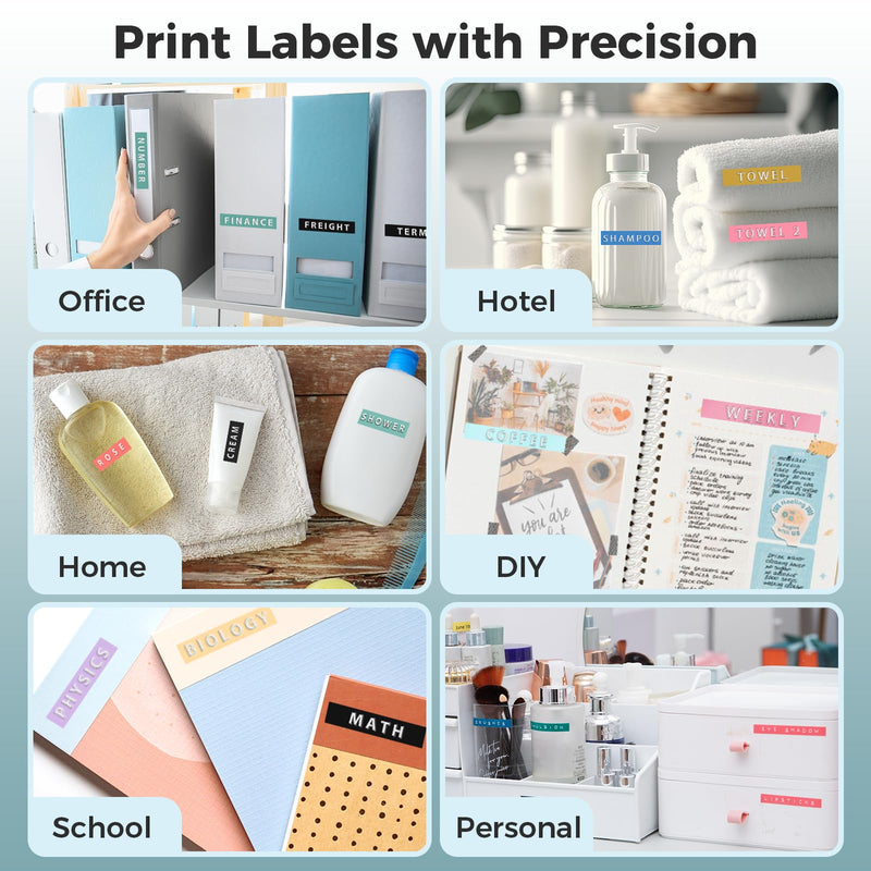 [AUSTRALIA] - Embossing Label Maker Machine with Tapes, Vintage Embossed Label Maker Manual, Retro Emboss Label Maker Old School, Embosser with 5 Rolls 9mm 3D Tapes for Home Office Kids DIY Crafting, Black 1 Label Maker+5 Tape 