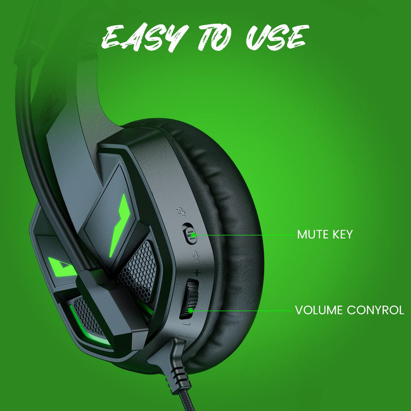 [AUSTRALIA] - EKSA Fenrir S Gaming Headset with Microphone, Noise Cancelling Mic, Comfortable Ear Pads, 50 mm Drivers, RGB Light, One Key Control, Gaming Headphones for PC, Xbox, PS4, PS5, Switch, Controller 
