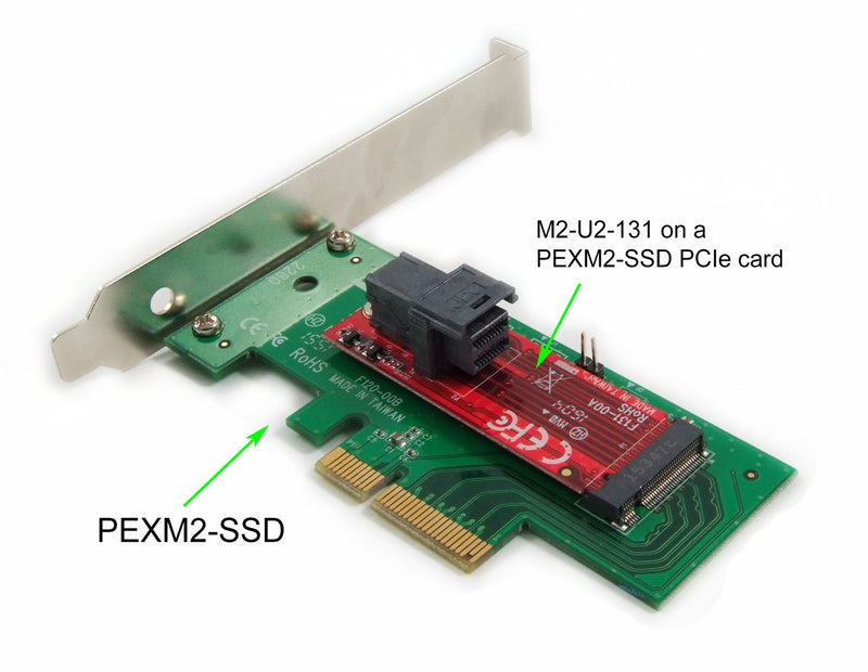 Ableconn PEXM2-SSD M.2 NGFF PCIe SSD to PCI Express x4 Host Adapter Card - Support M.2 PCIe (NVMe or AHCI) Type 2280, 2260, 2242 PCIe M.2 (M-Key)