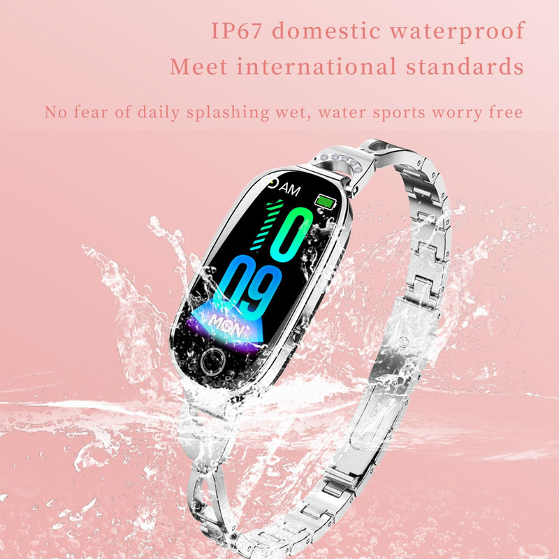 Yihou Fitness Trackers for Women Fitness Watch Smart Watch with Multiple Sport Modes Sleep Monitoring Heart Rate Monitor Female Health for Android iOS Golden Chain