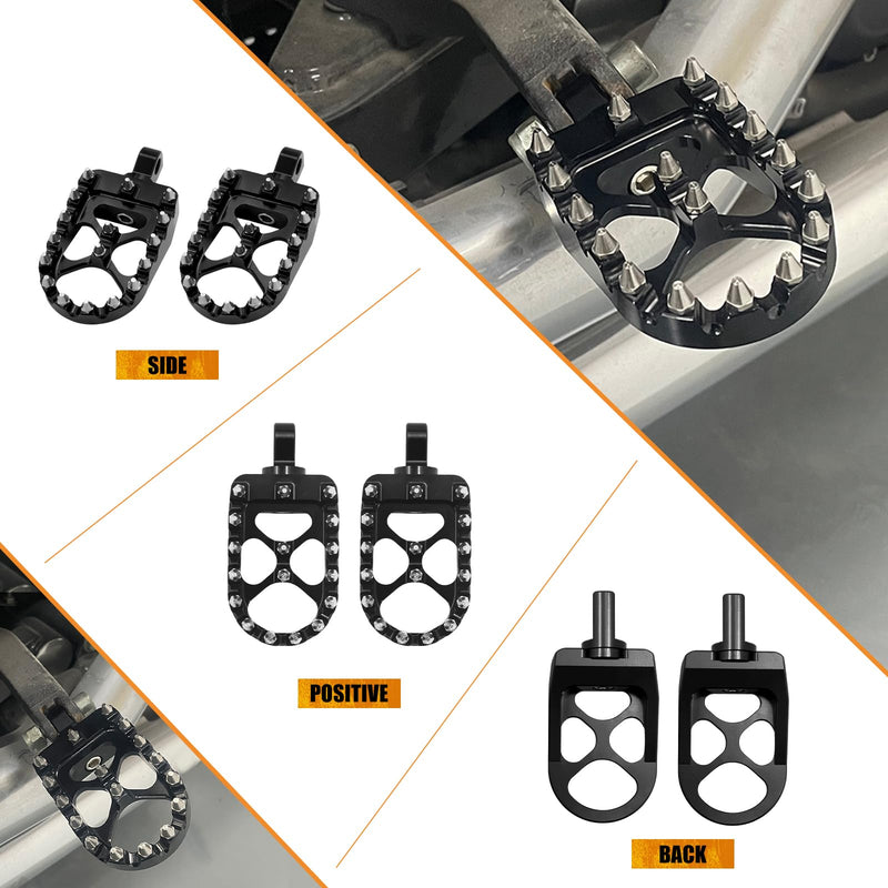 Foot Pegs MX Offroad Footpegs CNC 360° Roating Fit For Harley Sportster Iron 883 Softail Street Glide Dyna Fatboy Black Black with Cone Spikes