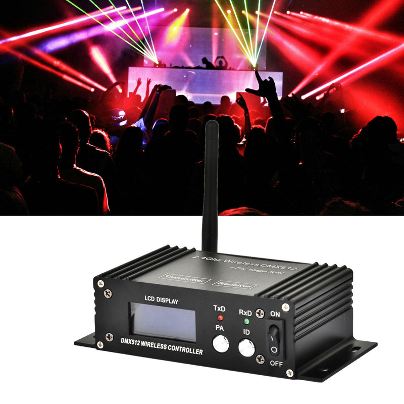 Tiandirenhe DMX 512 Controller, 2.4G Wireless Transmitter Receiver, LCD Display Power Adjustable Repeater Lighting Dimmer Controller for DJ Light Party Disco KTV Bars