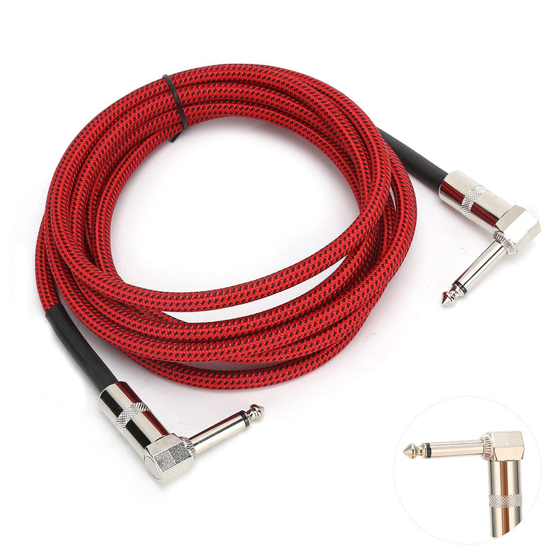 [AUSTRALIA] - Hilitand Guitar Cable - 6.35MM Male Head Audio Guitar Cable 10ft Electric Guitar Amplifier Cord - Right Angle to Right Angle 1/4 Inch Instrument Cable Guitar Amp Cable(red) 