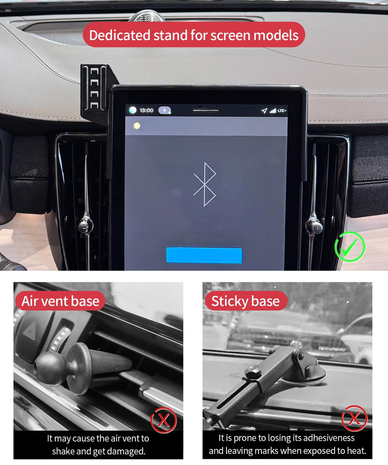 15W Fast Wireless Charger Car Phone Holder for Volvo XC60/XC90 2025-2026 | 11.2"Screen Magsafe Accessories Charging Magnetic Cell Phone Holder Clip Compatible with iPhone Android, 3D Fit Vehicle Stand