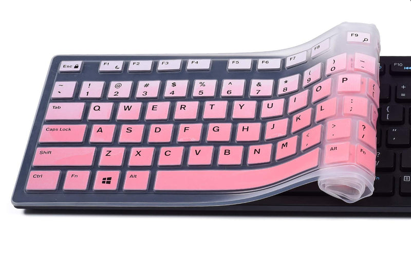 Keyboard Cover Skins Compatible with Dell KB216 Wired Keyboard & Dell KM636 Wireless Keyboard & Dell Optiplex 5250 3050 3240 5460 7450 7050 & Dell Inspiron AIO 3475/3670/3477 All-in one Desktop Ombre Pink