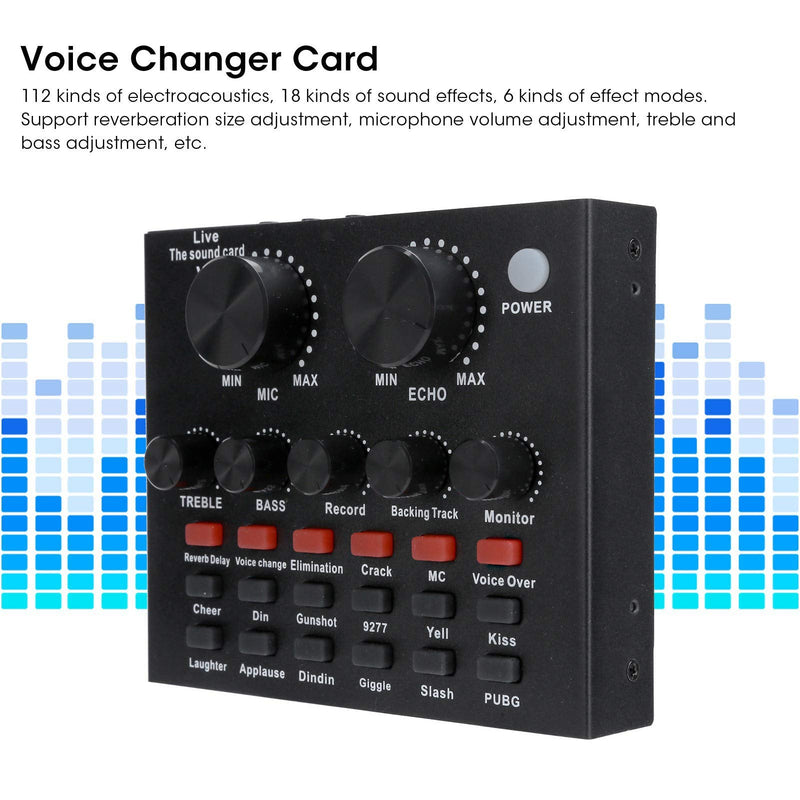 Live Sound Card,7 Connection Methods Live Sound Card Voice Changer Bluetooth Support Mobile Phone Computer Headset Using,with 18 Kinds of Sound Effects