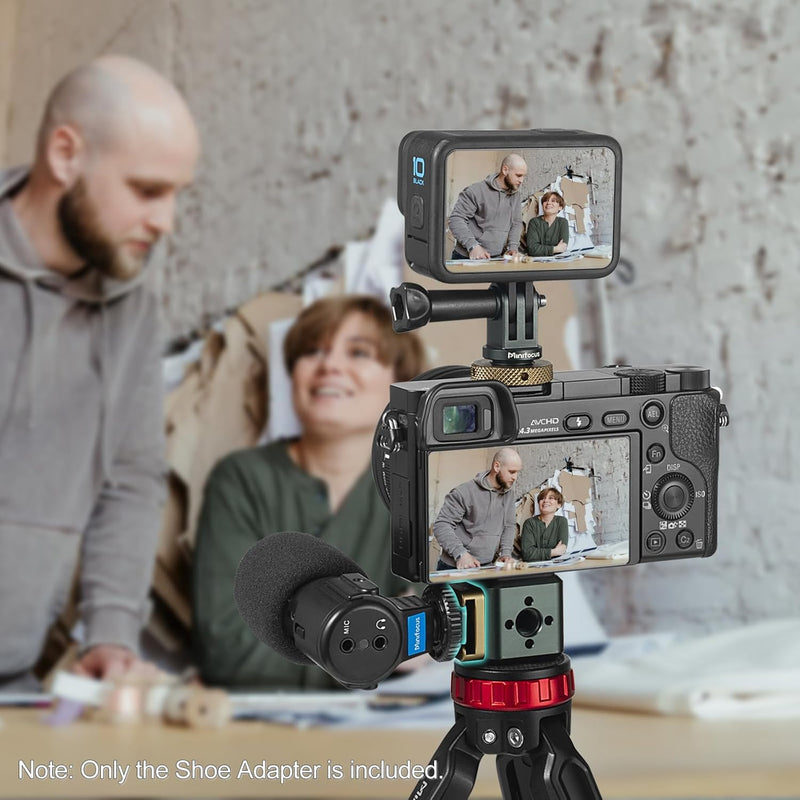 MINIFOCUS Cold Shoe Mount(4 Pcs), 1/4"-20 Screw with Locating Pins Compatible for ARRI Standard Mounting Points, with 3/8"-16 Adapter for Camera Cage Flash LED Monitor Microphone Sienna 4 PCS