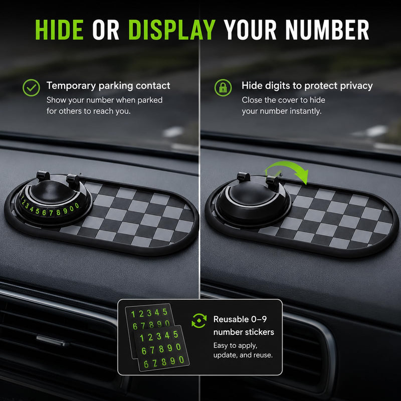 Car Buddy Dashboard,3 in 1 Dashboard Grip Pads for Phones,Anti Slip Mat for Car Dashboard,Multi Functional Support Anti Slip Pad for Phones Sunglasses Keys Gadgets(Gray + Black)