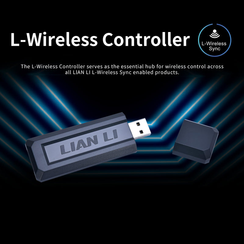Lian Li UNI Fan L-Wireless Controller for Computer Fans, Works with SL-Infinity, CL Wireless, SL & TL Wireless, Strimer Wireless, and Hydroshift II with PWM SATA Cable - Black RF-T-B.01(Black)