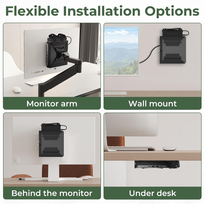 Mini PC VESA Mount for HP, Under Desk, Wall Mount, VESA Mount & Attach to Monitor Arm Mount, Compatible with HP EliteDesk 800 G2 G3 G4 G5 ProDesk 600 G1 G2 G3, Includes All Screws and Cable Straps