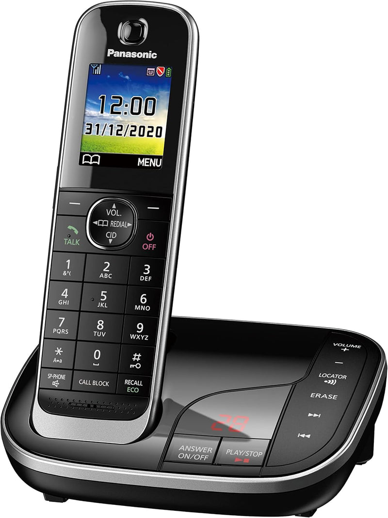 Panasonic Cordless Phone System, Expandable Home Phone with Call Blocking, Bilingual Caller ID and High-Contrast Display, 1 Handset - KX-TGD610B (Black)
