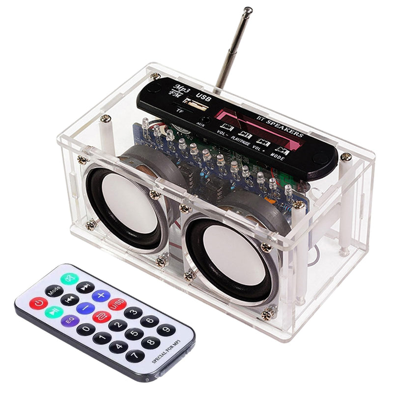 [AUSTRALIA] - Heemol Electronic Soldering Kit, Radio Mini Amplifier, 87.5-108 MHz, DIY Kit, Amplifier, Bluetooth Speaker with Spectrum with LCD Display with Remote Control, Soldering Practice, Loose Parts 
