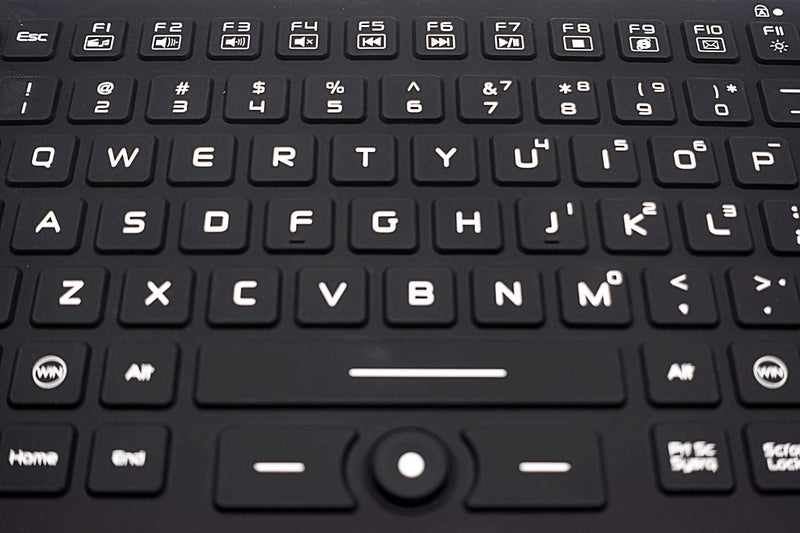 DSI Compact LED Backlit Keyboard with Integrated Mouse Button IP68 Waterproof Silicone IKB850BL