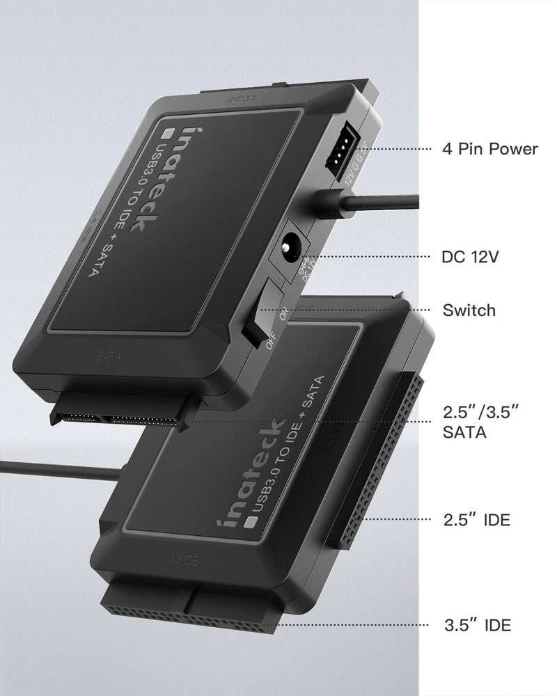 [AUSTRALIA] - Inateck USB 3.0 to IDE/SATA External Hard Drive Reader Applicable to 2.5"/3.5" HDD/SSD, with 12V/2A Power Supply, SA03001 