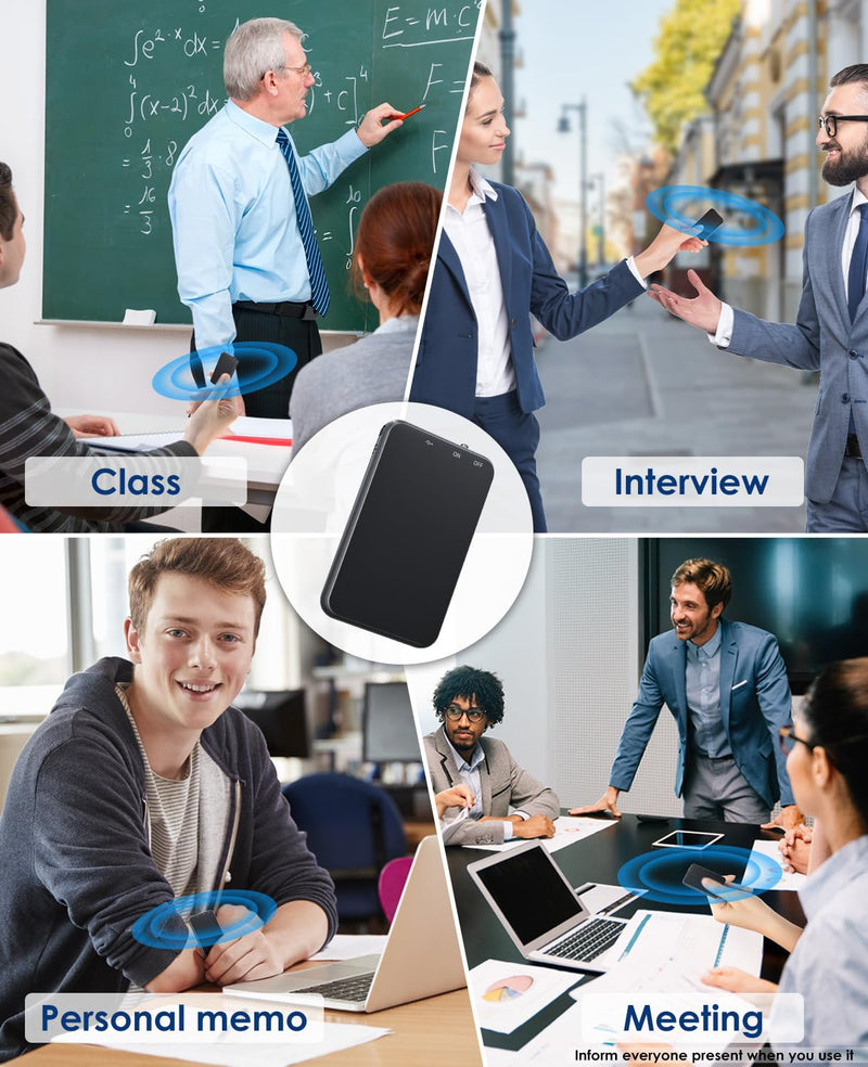 [AUSTRALIA] - 0.25IN Mini Portable 64GB Voice Recorder - Vormooi V15 Digital Voice Activated Recorder with Playback and AI Noise Reduction, 1536Kbps HiFi Audio Recorder Device for Lectures Meetings Classes 