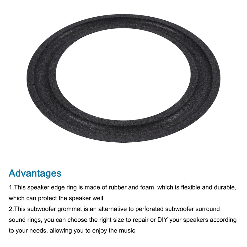 MECCANIXITY Rubber Speaker Foam Edge Surround Rings 5 Inch 87mm x 130mm Perforated Subwoofer Rings Replacement Parts for Speaker Repair or DIY Black 4 Pcs