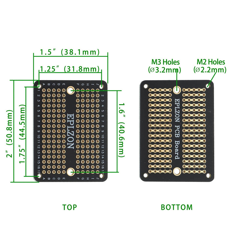 EPLZON Prototype Board Solderable Breadboard Double-Sided PCB Circuit Board for Welding Arduino, DIY Electronic Items (5 Pieces + 2 Pieces, Black)
