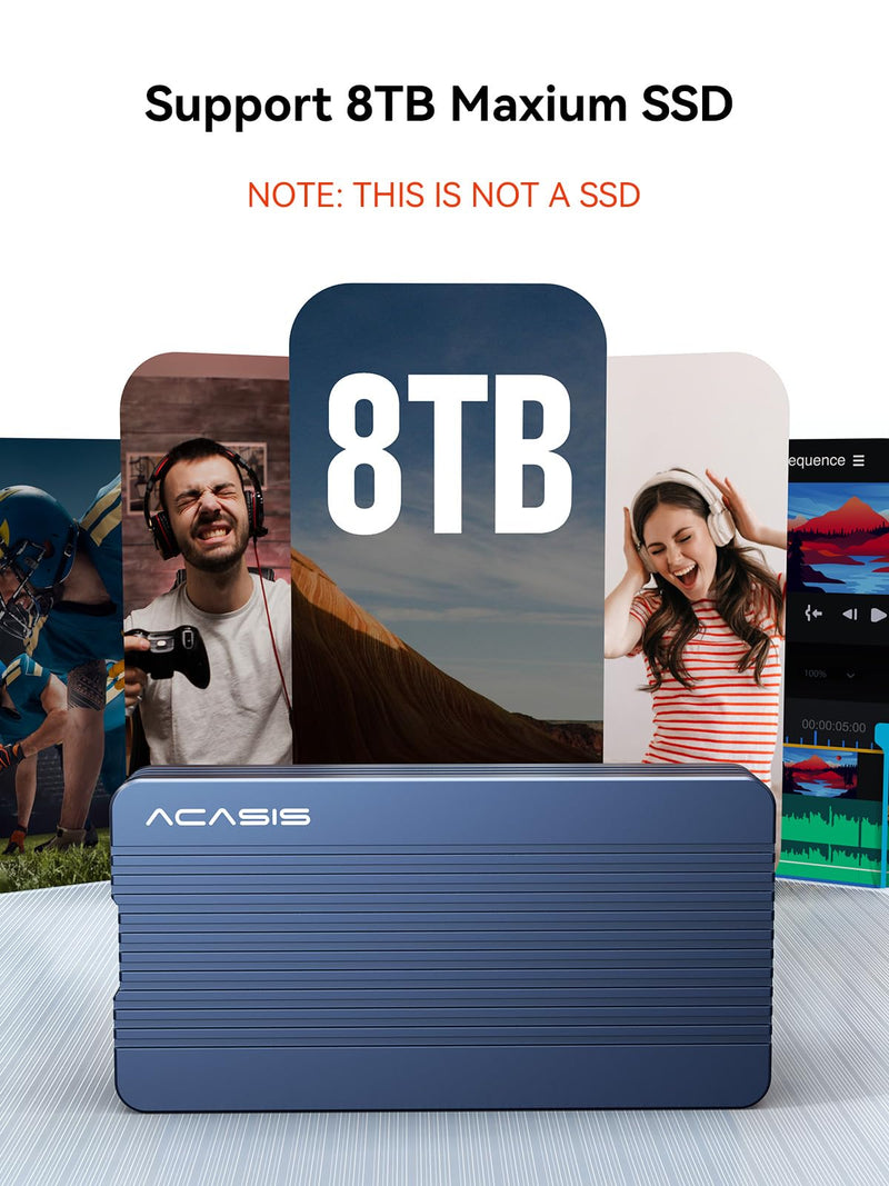 ACASIS 40Gbps M.2 NVMe SSD Enclosure with Aluminum for Thunderbolt 4/3/USB4 | Tool-Free Installation;Heat Sink; Noiseless Design;Supports 2280/2260/2242/2230 SSDs;40Gbps;Stable speed TBU405 Air