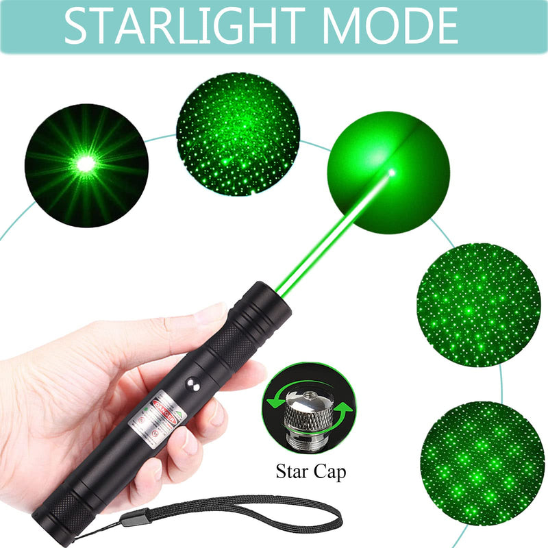 [AUSTRALIA] - Green Laser Pointer, Long-Range high-Power Laser Pointer, Adjustable Mode, 2000 Meters Handheld Laser Pointer, Suitable for Camping, Hiking, Emergency, USB Charging 