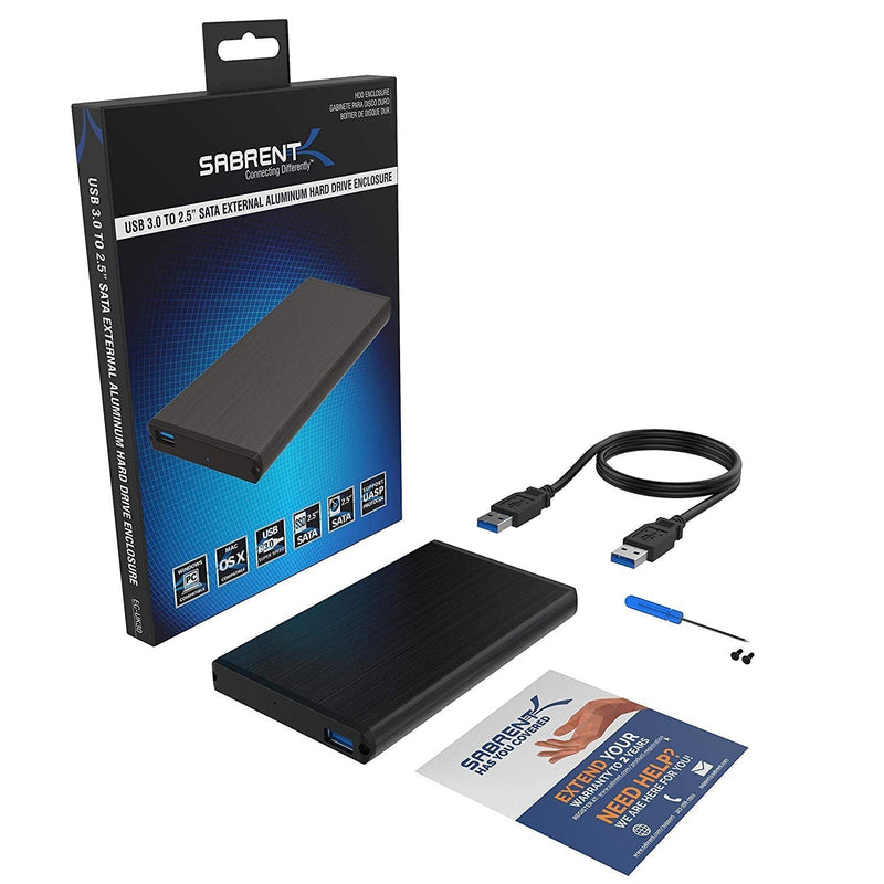 SABRENT Ultra Slim USB 3.0 to 2.5-Inch SATA External Aluminum Hard Drive Enclosure [Black] (EC-UK30) black