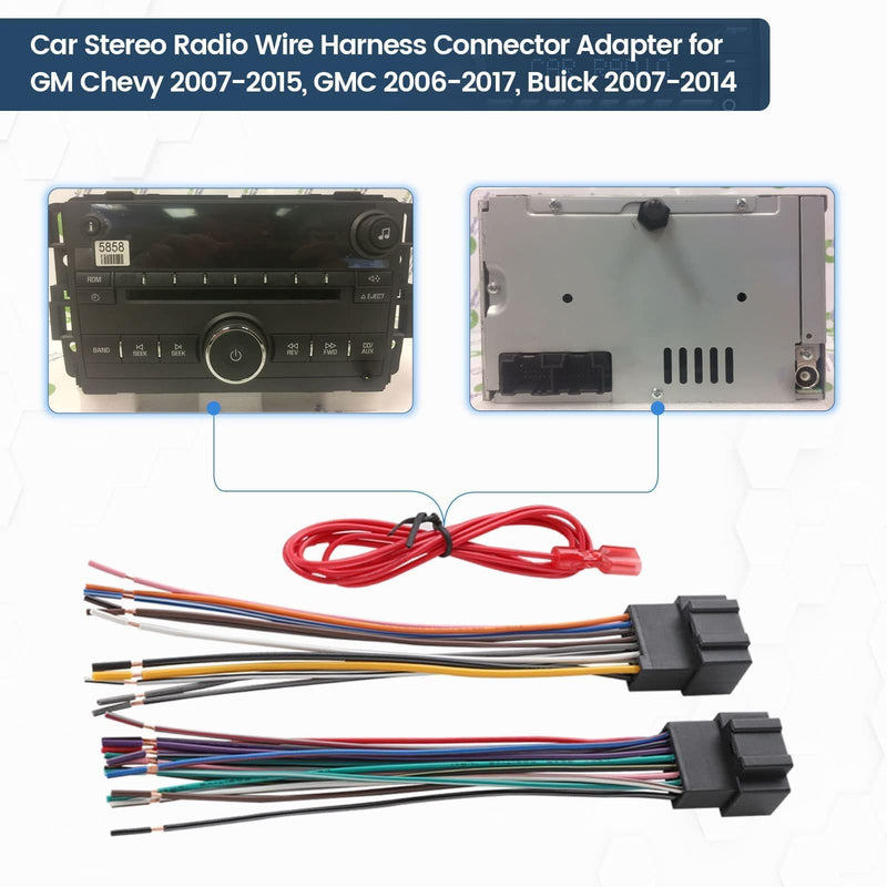 NuIth Aftermarket Radio Wiring Adapter + Double DIN Radio Dash Kits for Chevrolet 2004-2012