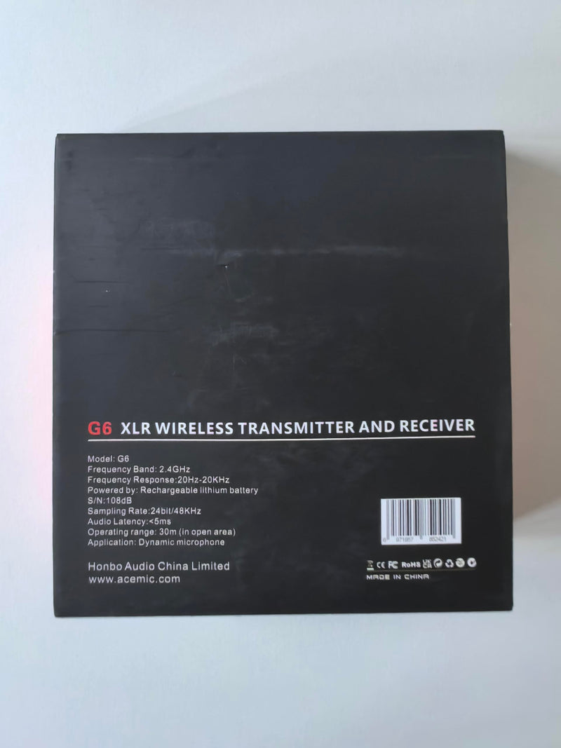 [AUSTRALIA] - 2.4G Wireless Microphone Audio Transmitter and Receiver System Plug-on XLR Mic Adapter 6 Channels for Dynamic Mic, Audio Mixer, PA System, G6 