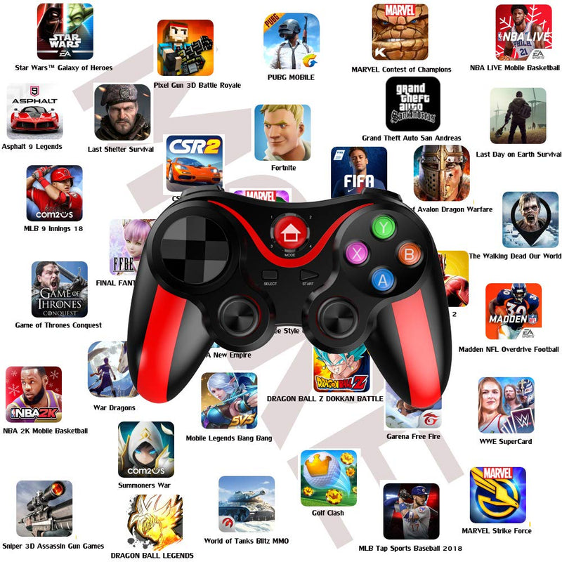 Megadream Wireless Phone Controller for iPhone, MFi Bluetooth Mobile Game Gamepad Joystick for iOS/Android, iPhone 17/iPhone 16/15/14/12, Galaxy S22/S21/S20, TCL, Google Pixel, Direct Play-Red Red